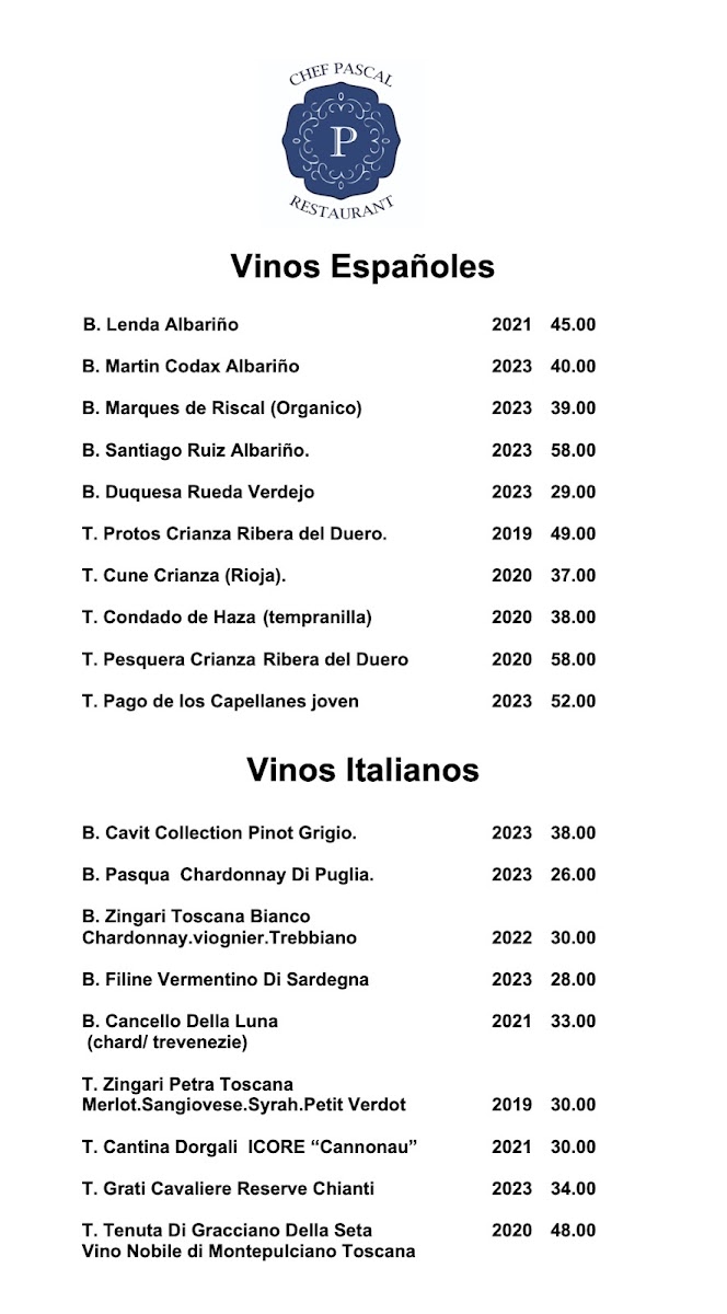 Menu Chef Pascal Restaurant-3