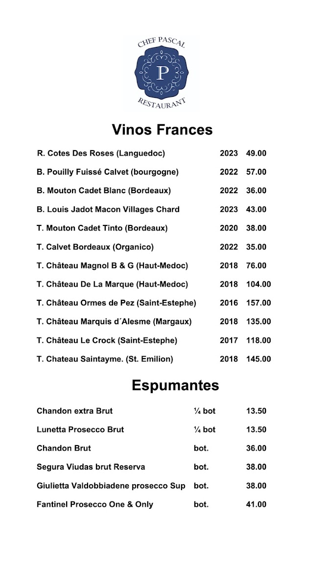 Menu Chef Pascal Restaurant-6